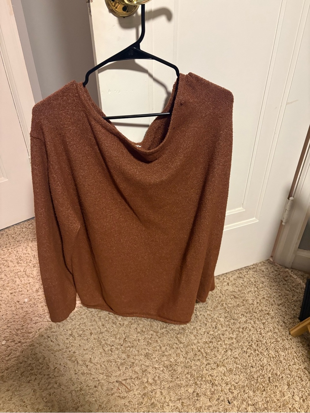 Urban Outfitters Cowl Neck Sweater in Rust Brown